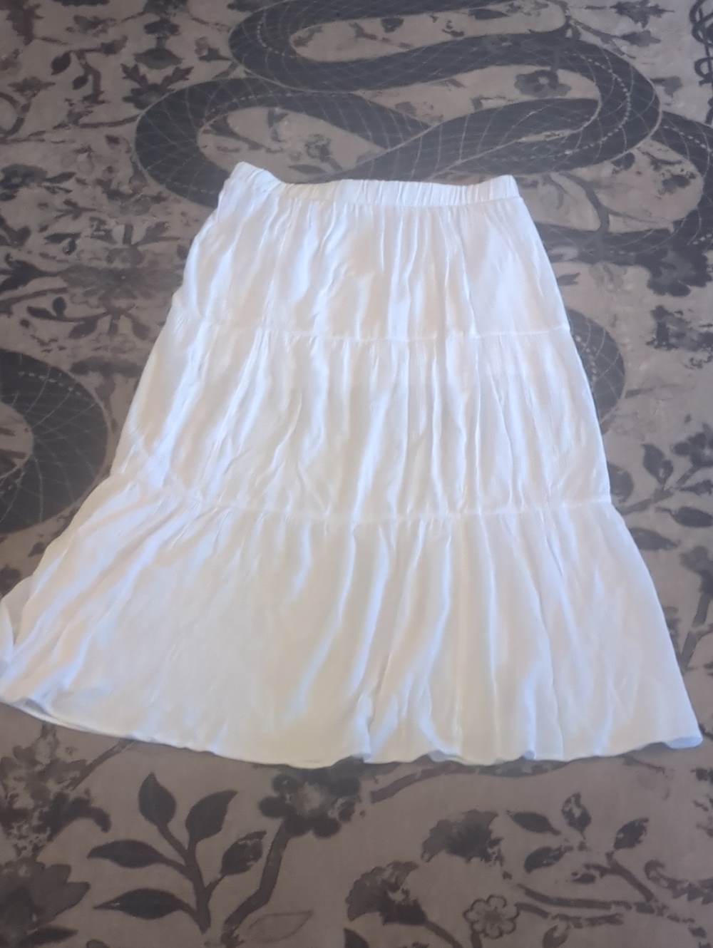 No Boundaries xxxl 21 White Woven Maxi Skirt Flowy Summer Elastic Waist New!